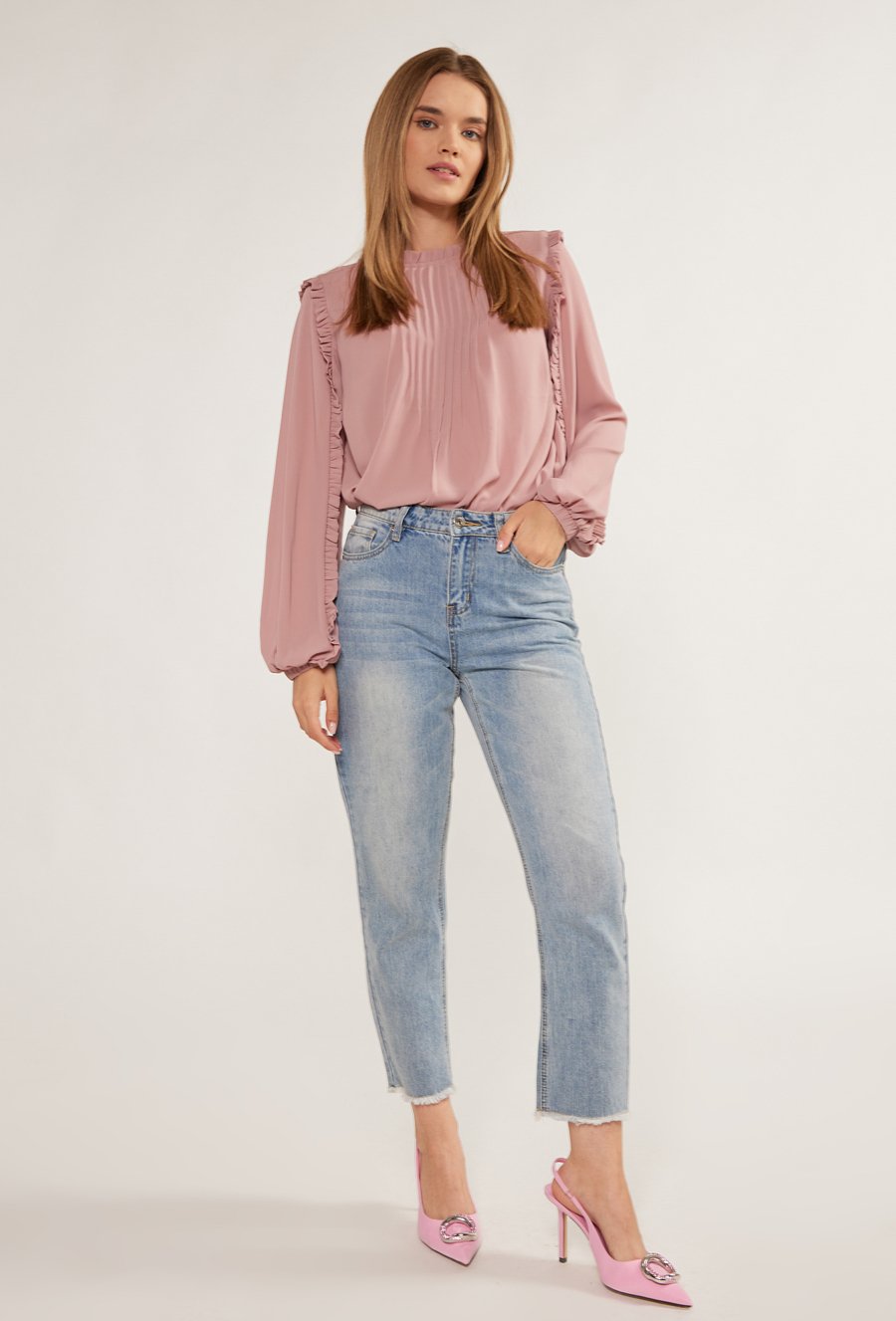 Bluzka z plisowanym panelem