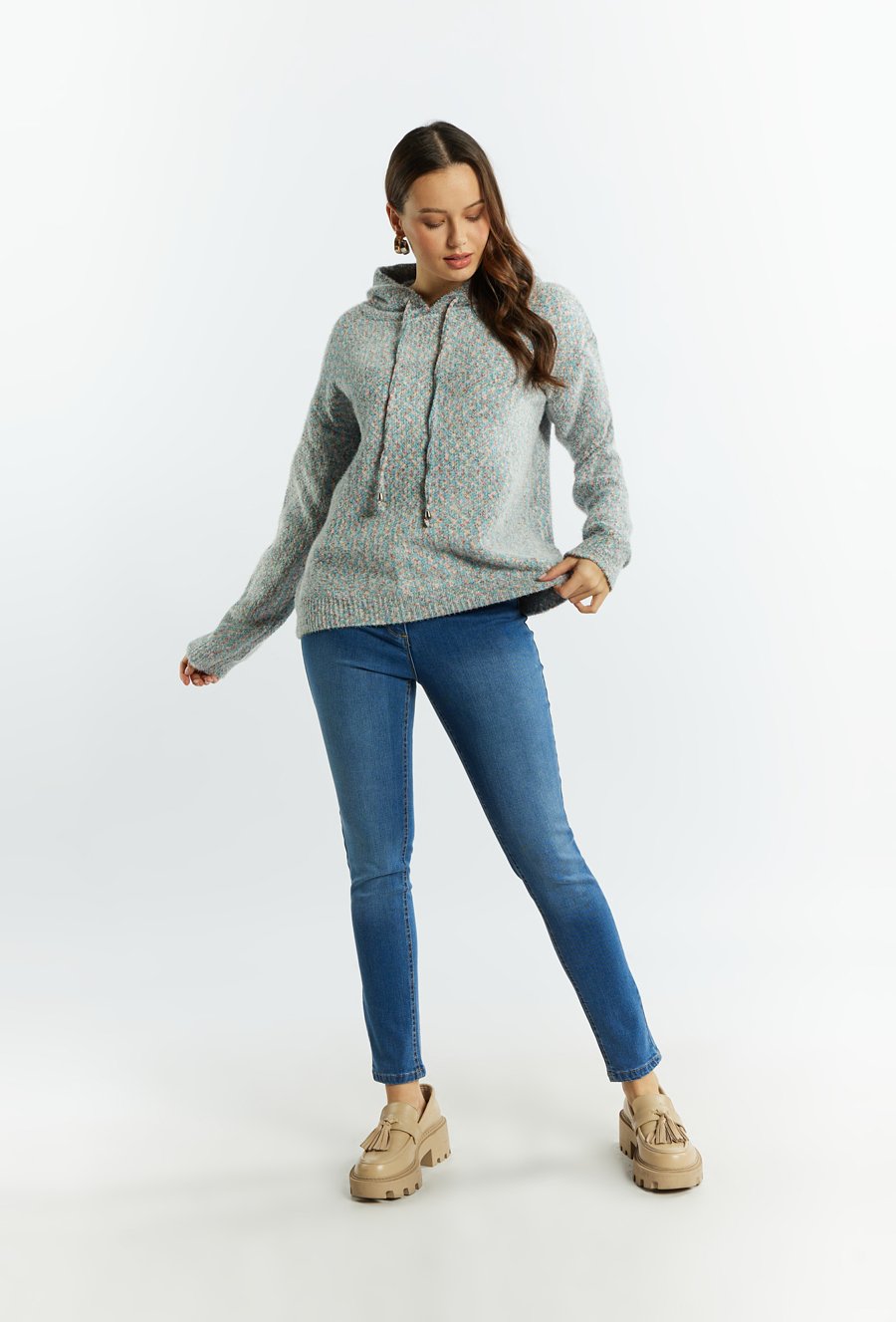 Sweter damski z kapturem