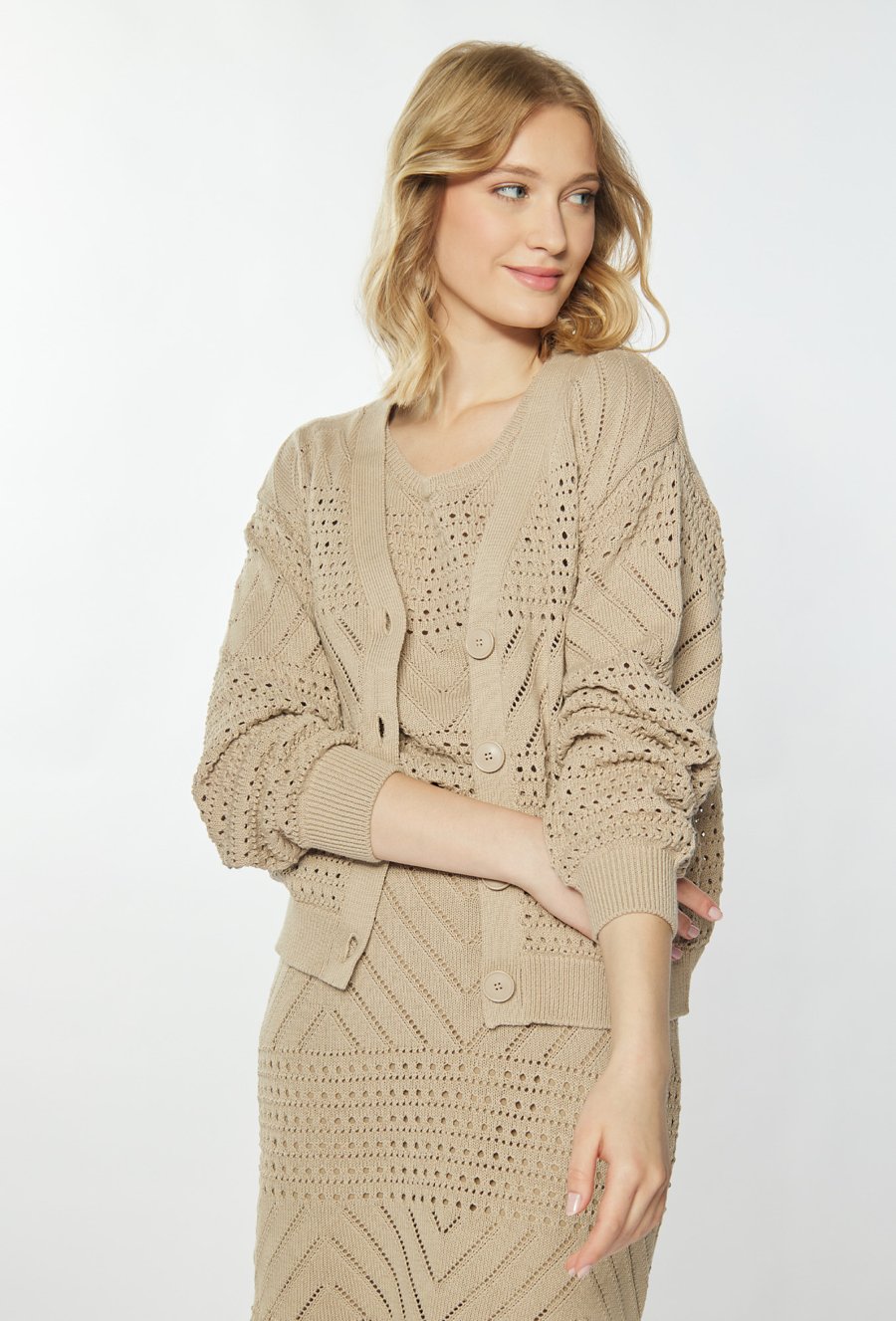 Ażurowy kardigan