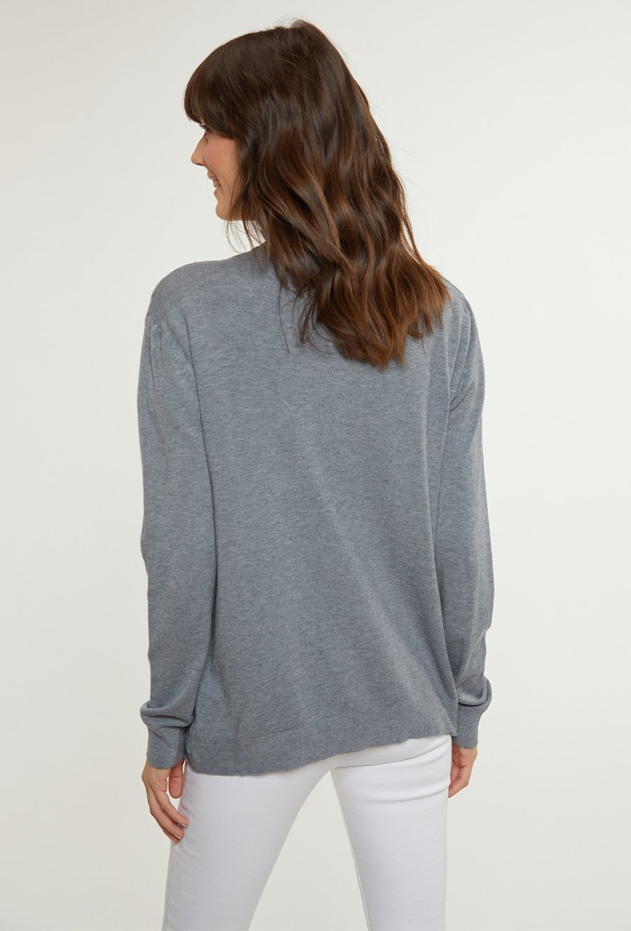 Prążkowany sweter damski