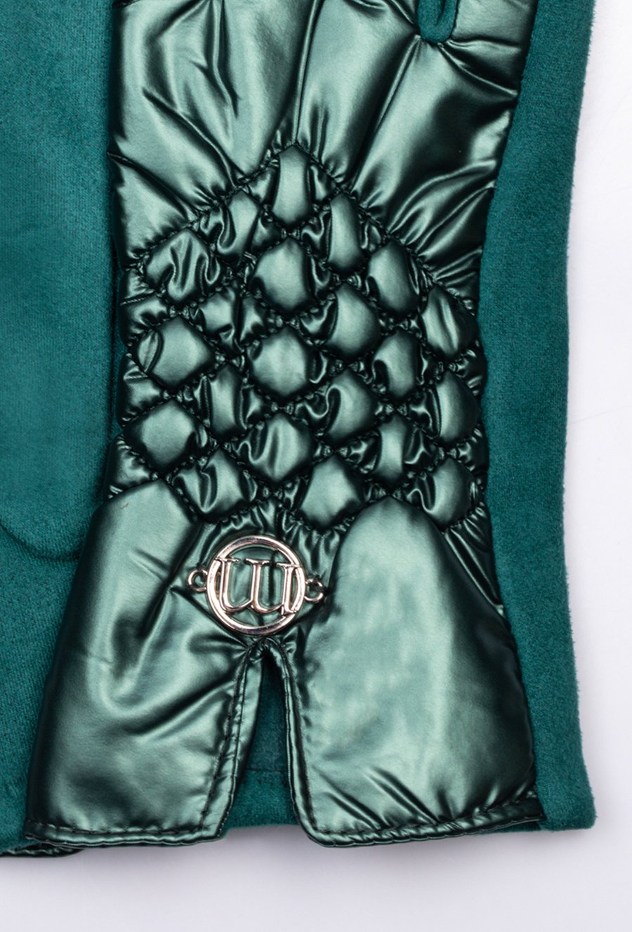 Połyskujące rękawiczki z pikowaniem