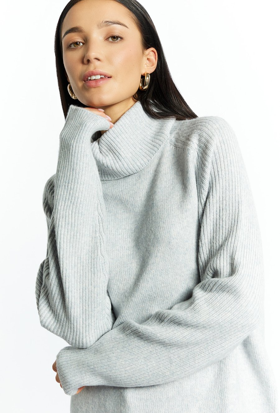 Golf damski z dodatkiem wełny