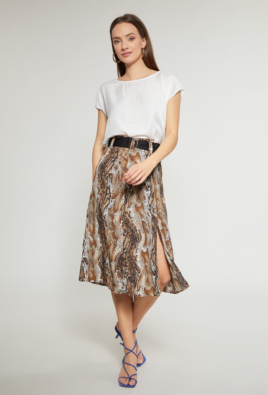 Midi sp&oacute;dnica w drobny wz&oacute;r