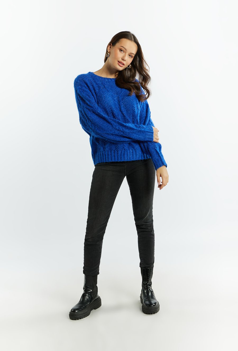 Sweter damski ze splotem