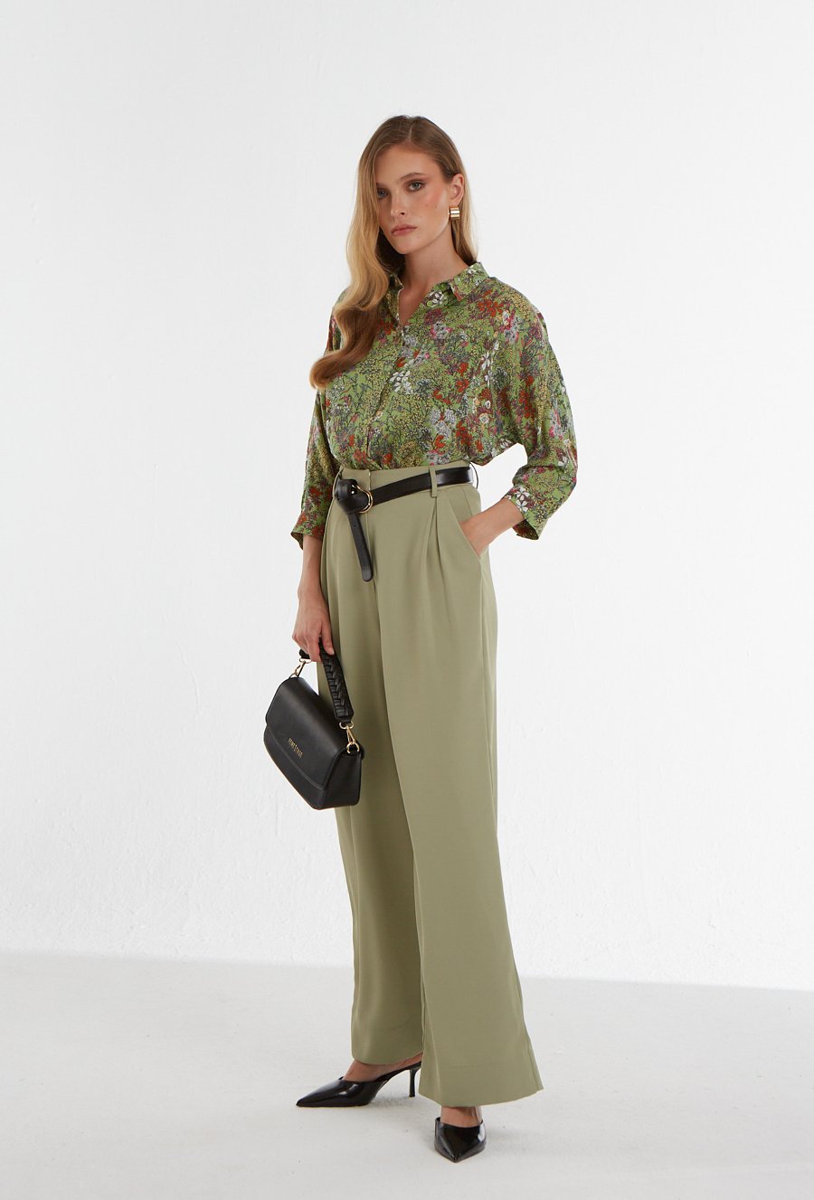 Wiskozowa koszula w kwiaty