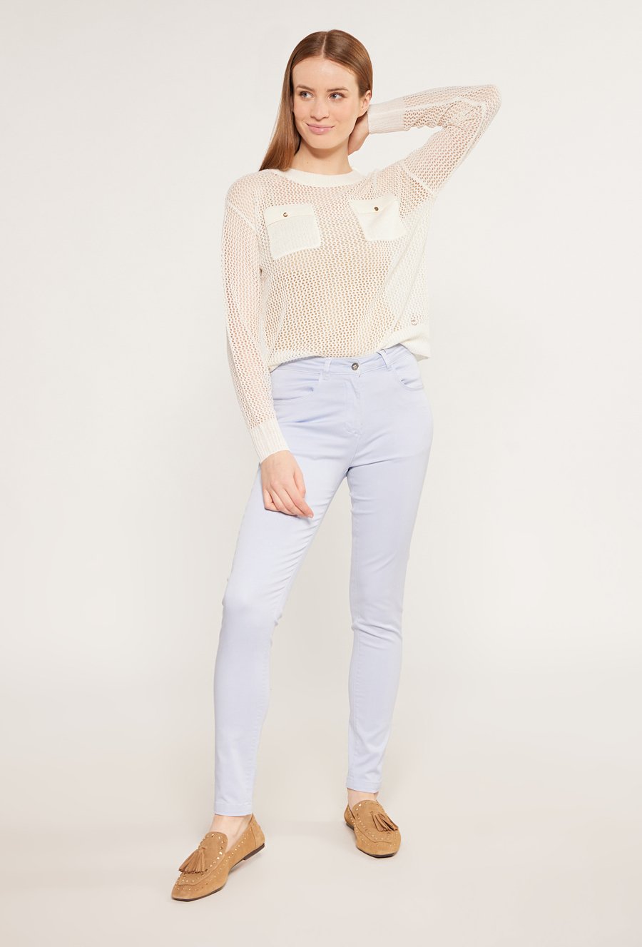 Materiałowe spodnie damskie