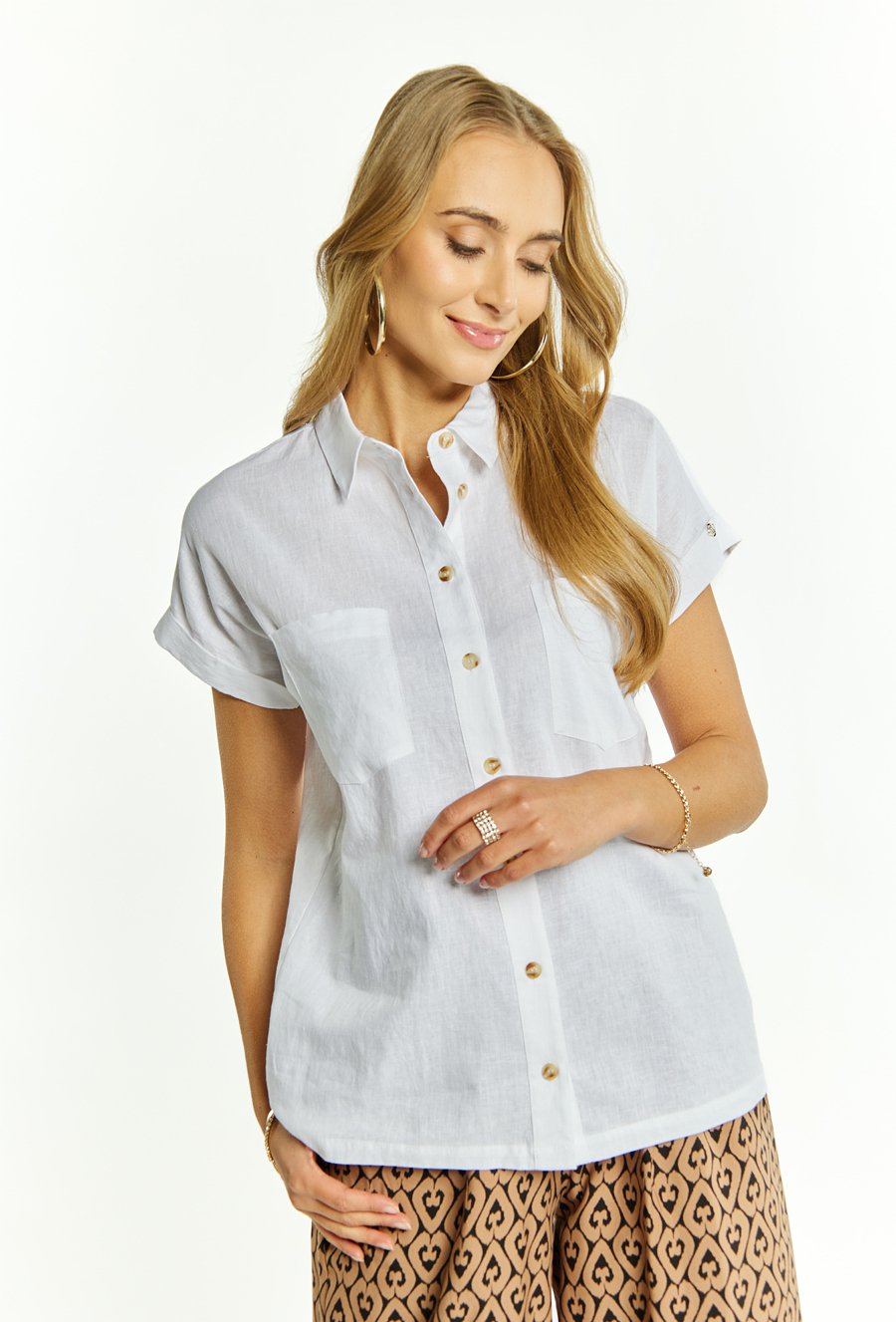 Koszula z domieszką lnu