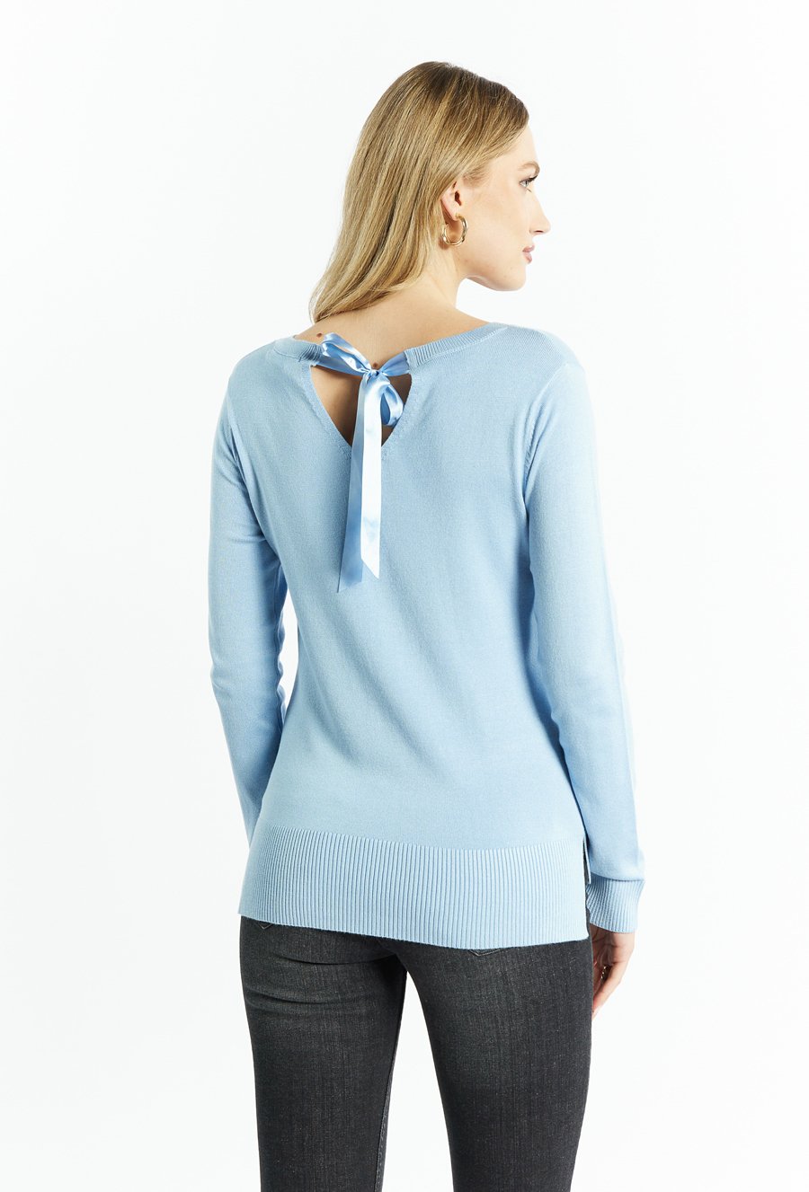 Sweter damski z wiązaniem