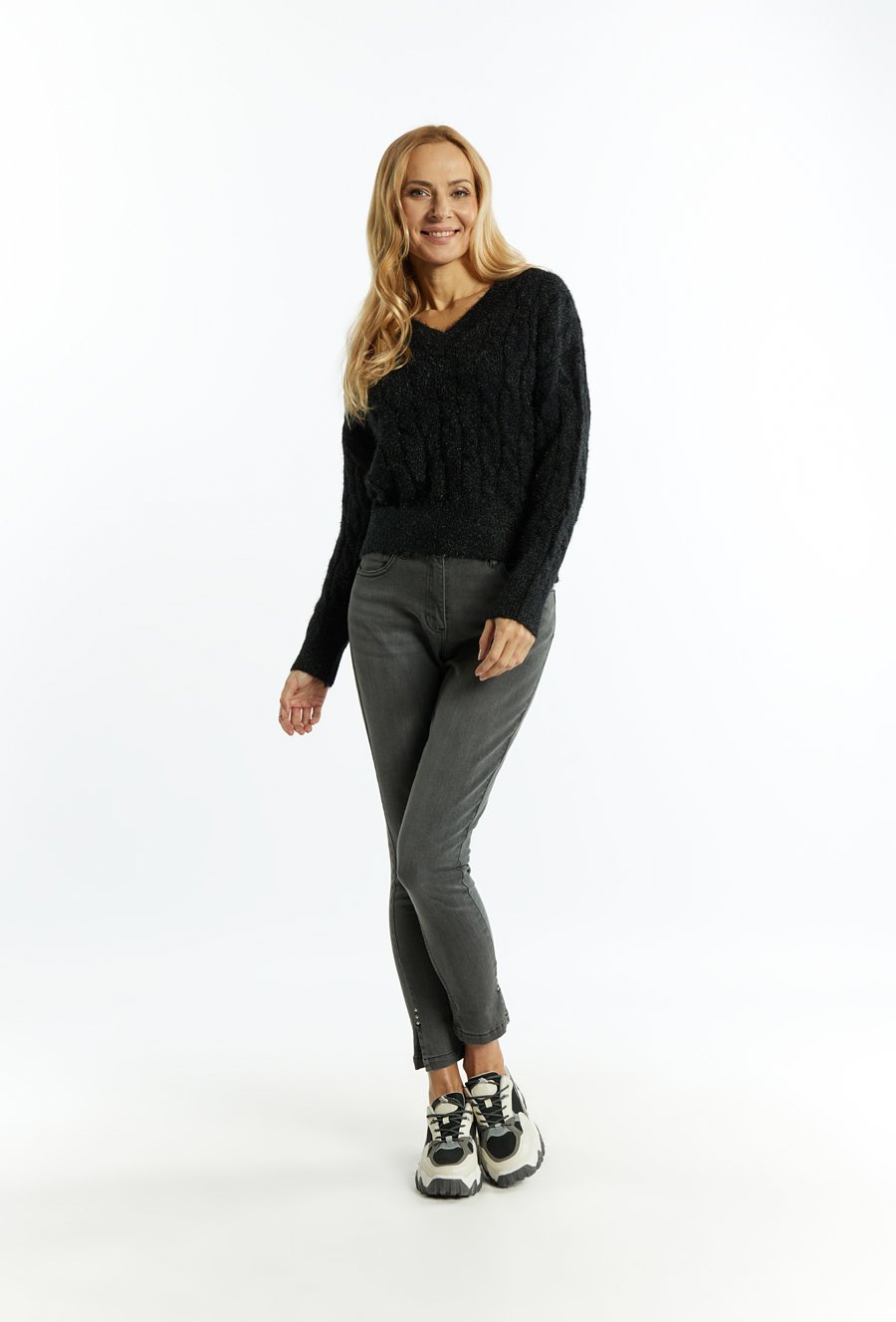 Sweter damski ze splotem