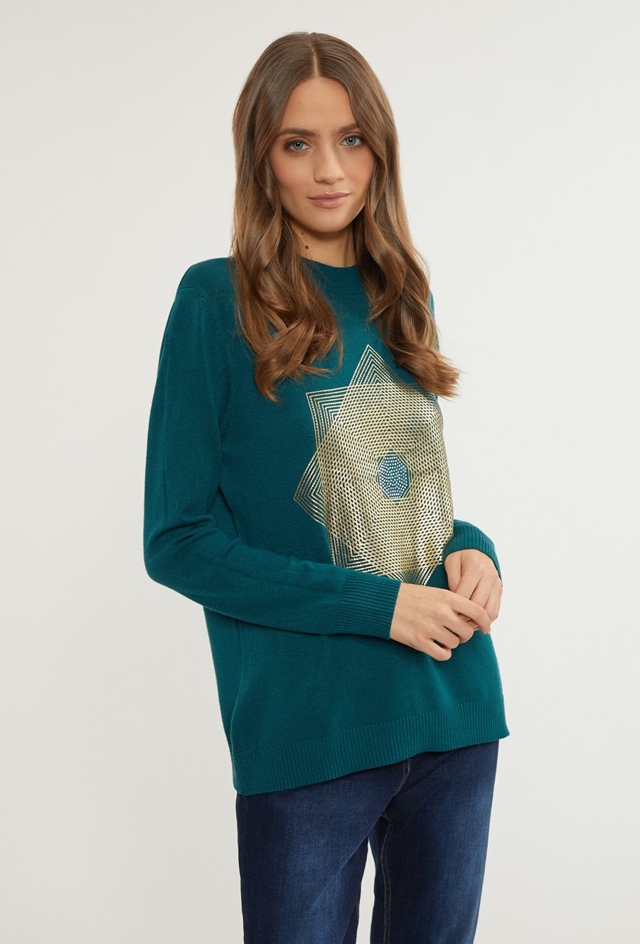 Sweter damski z wzorem