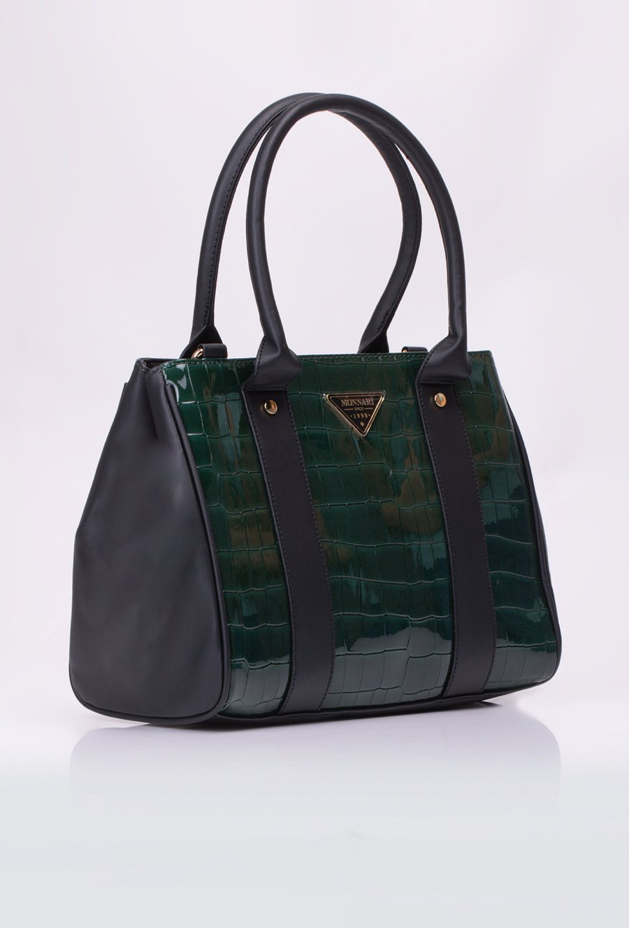 Lakierowana torba damska z wzorem