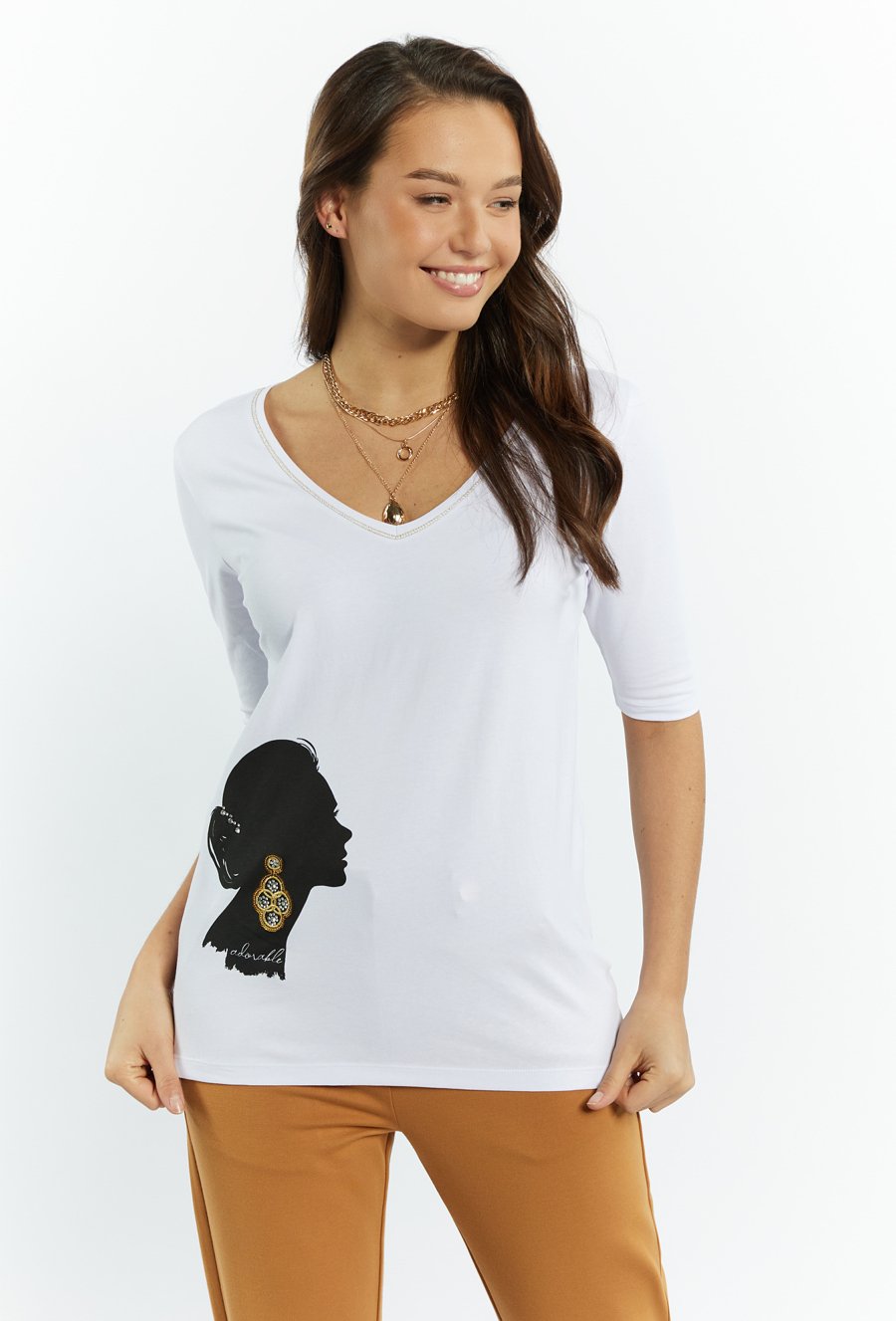 T-shirt damski z wzorem