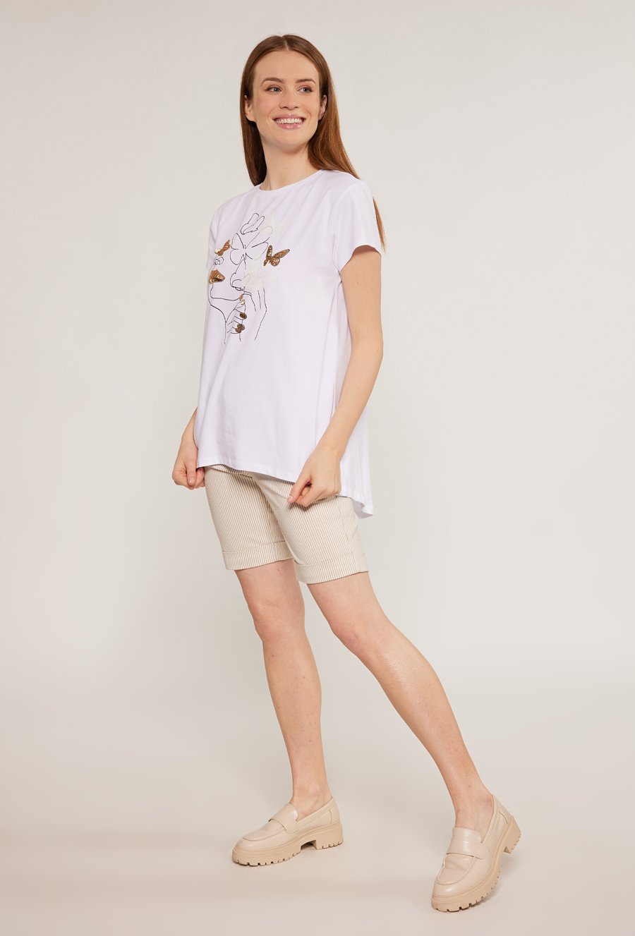 Bawełniany t-shirt z wzorem