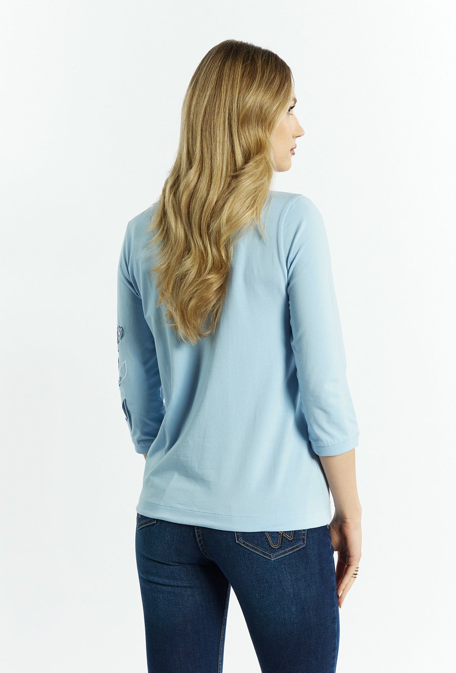 T-shirt damski z haftami