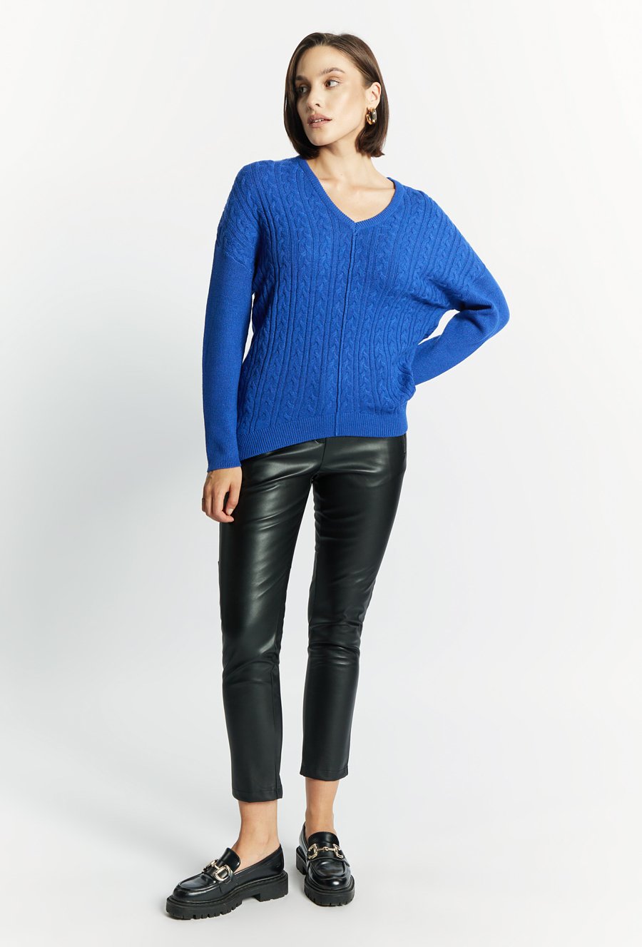 Sweter damski ze splotem