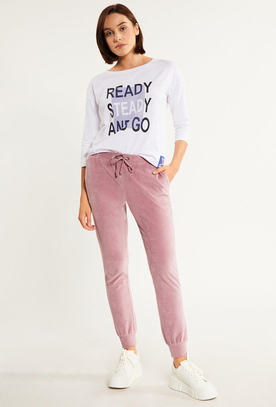 Spodnie z plisowanego materiału