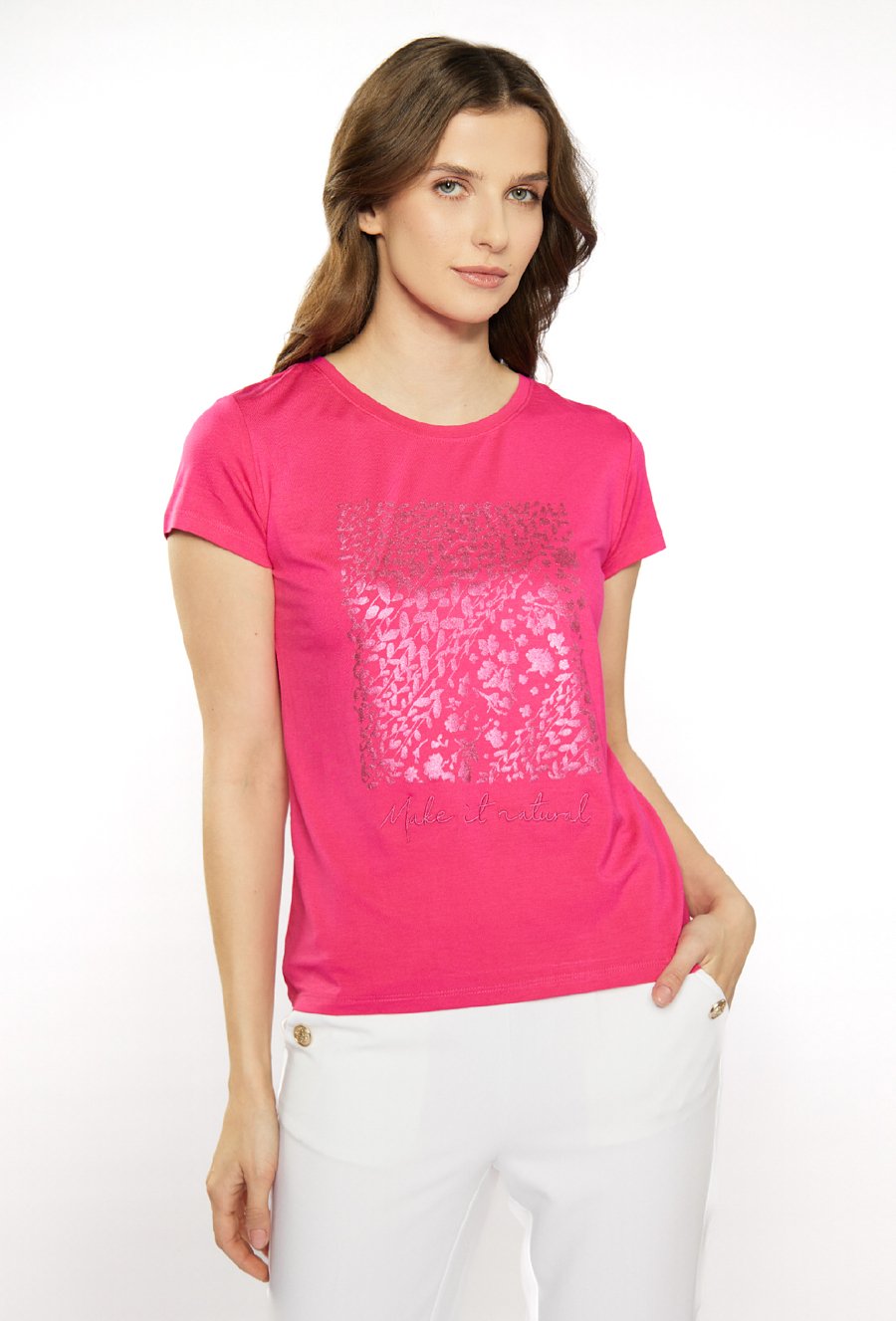 T-shirt z połyskującym panelem