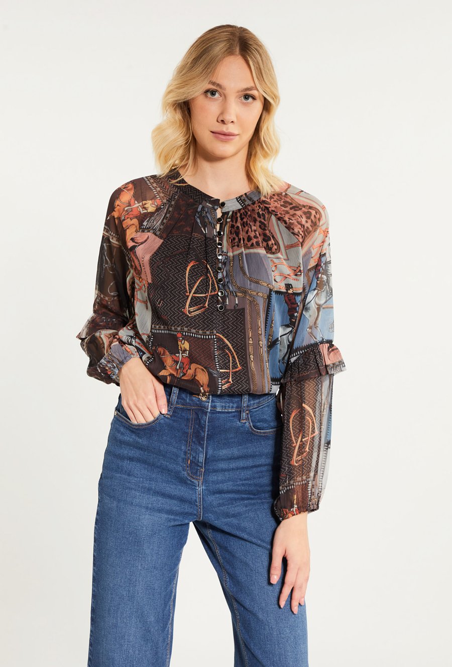 Wzorzysta bluzka damska