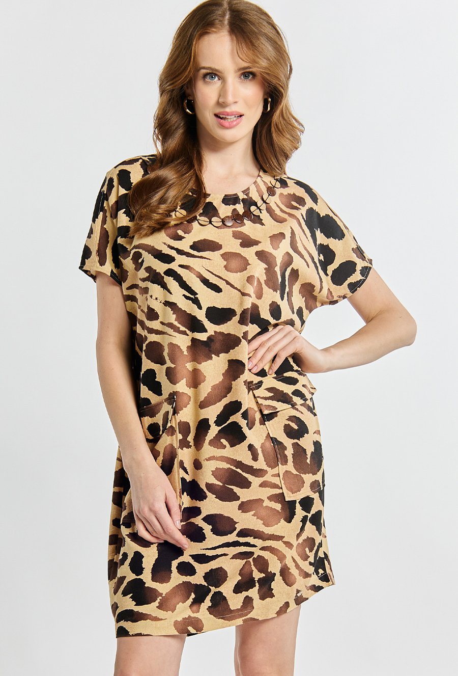 Luźna sukienka z domieszką lnu