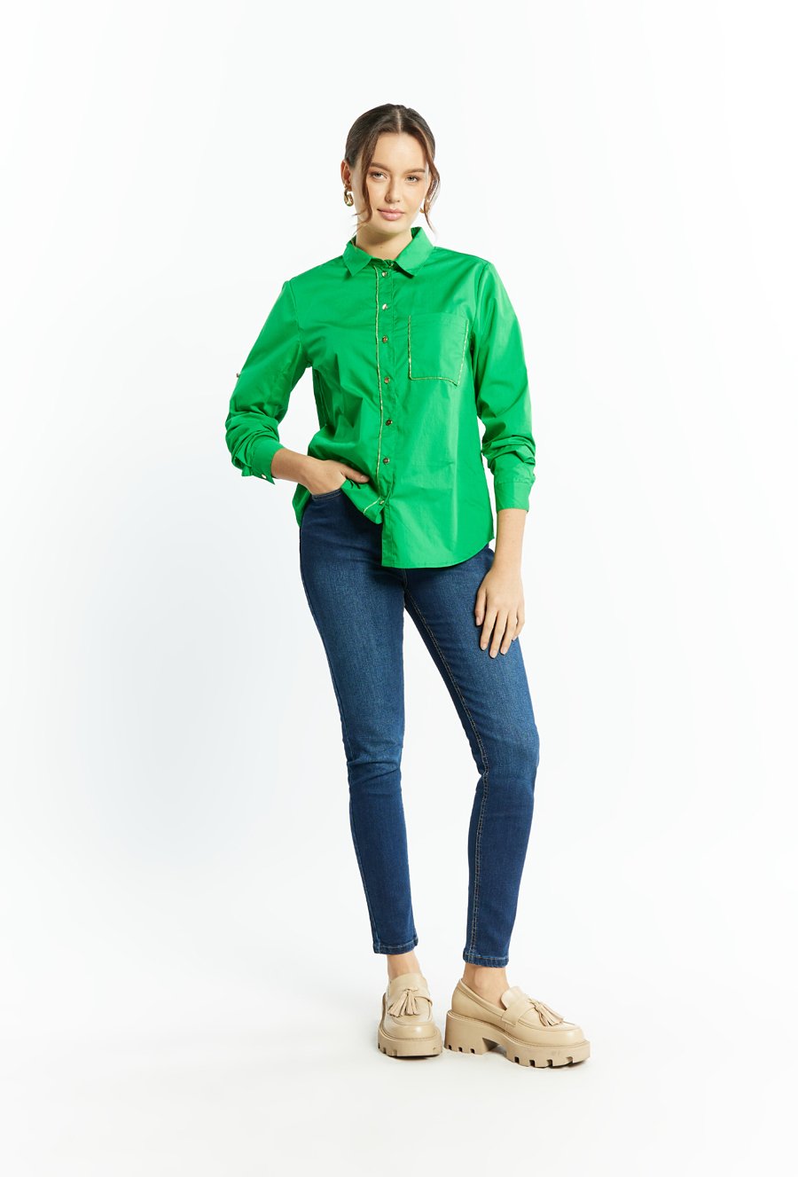 Koszula damska o swobodnym fasonie