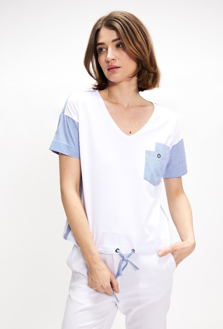 Bawełniany t-shirt w paski