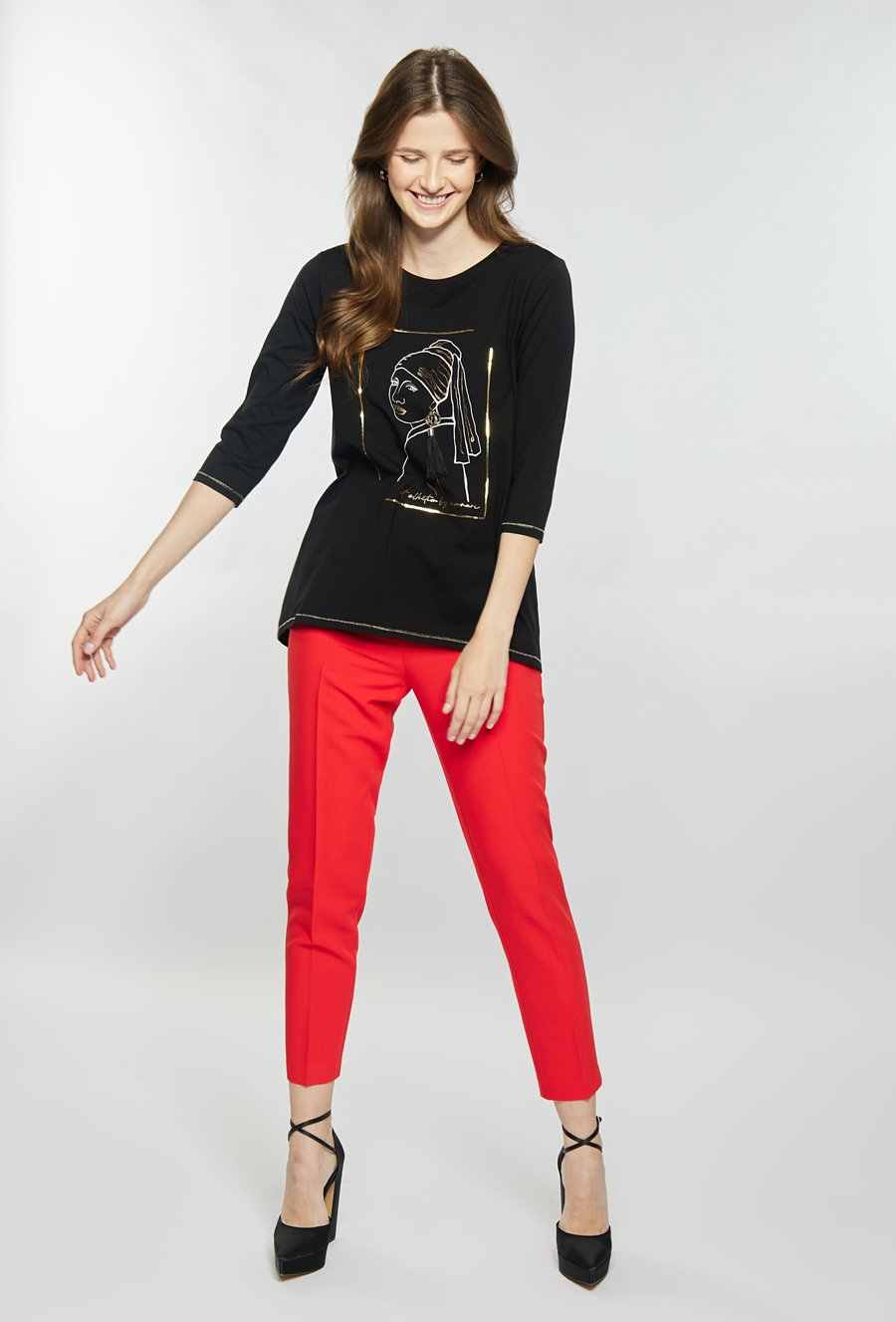 Bawełniana bluzka z aplikacją