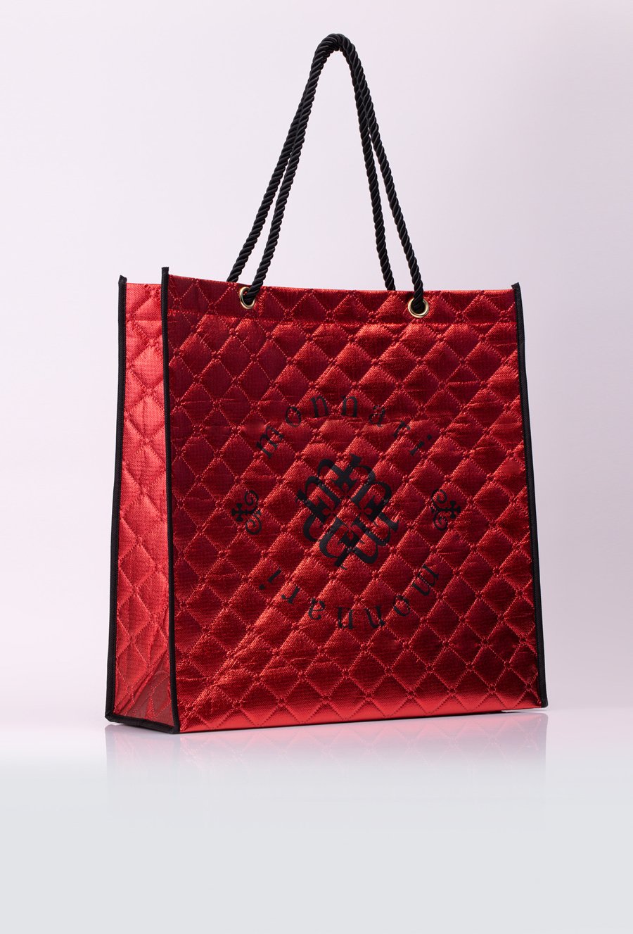 Pikowana, połyskująca torba na zakupy