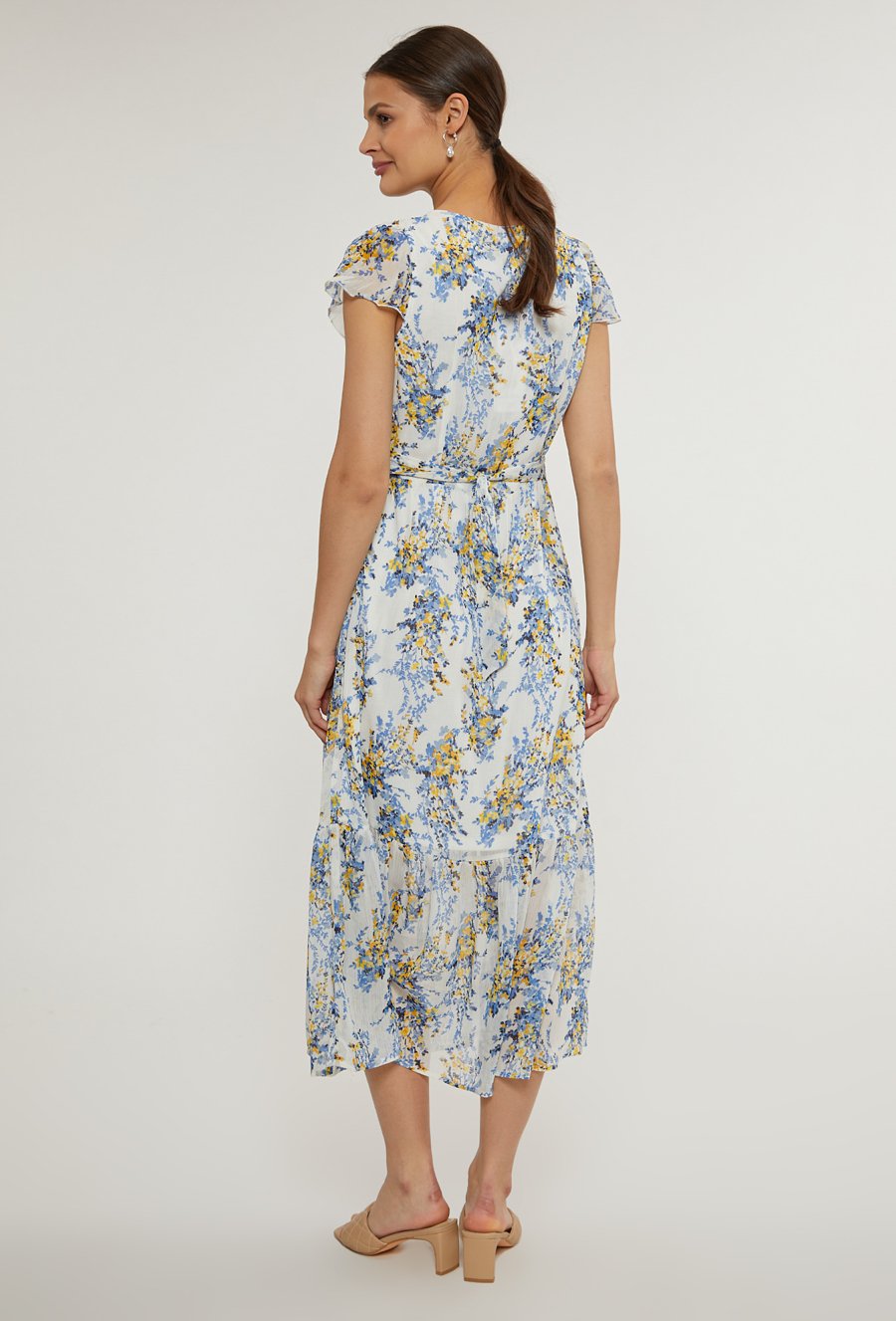 Kwiecista sukienka midi