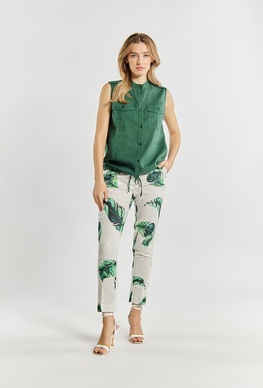 Koszula damska z domieszką lnu