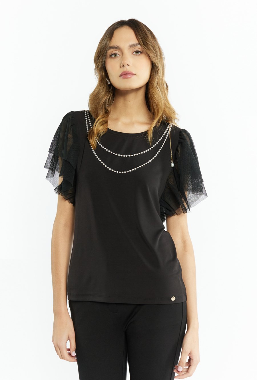 Bluzka damska z bufiastymi rękawami