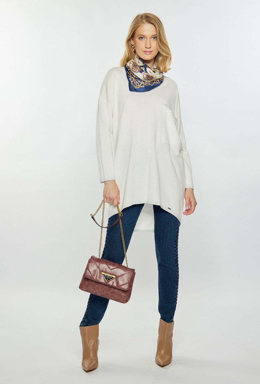 Pikowana torba damska z klapą