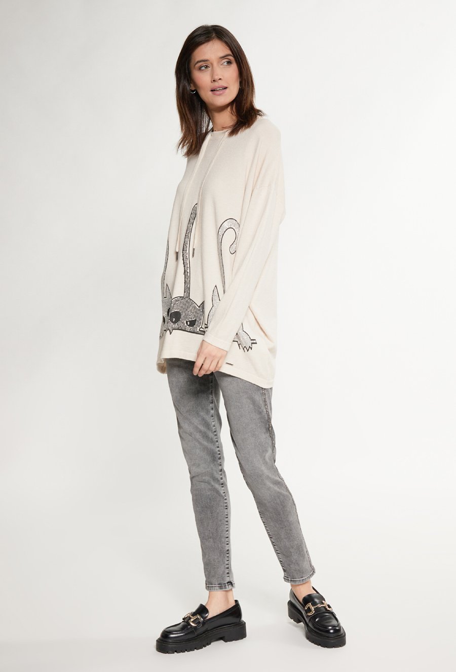 Sweter damski z kotami