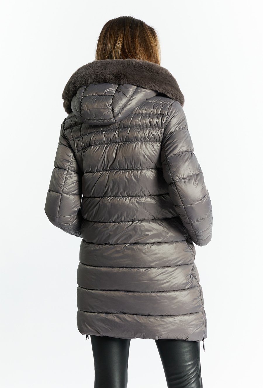 Płaszcz damski z kapturem