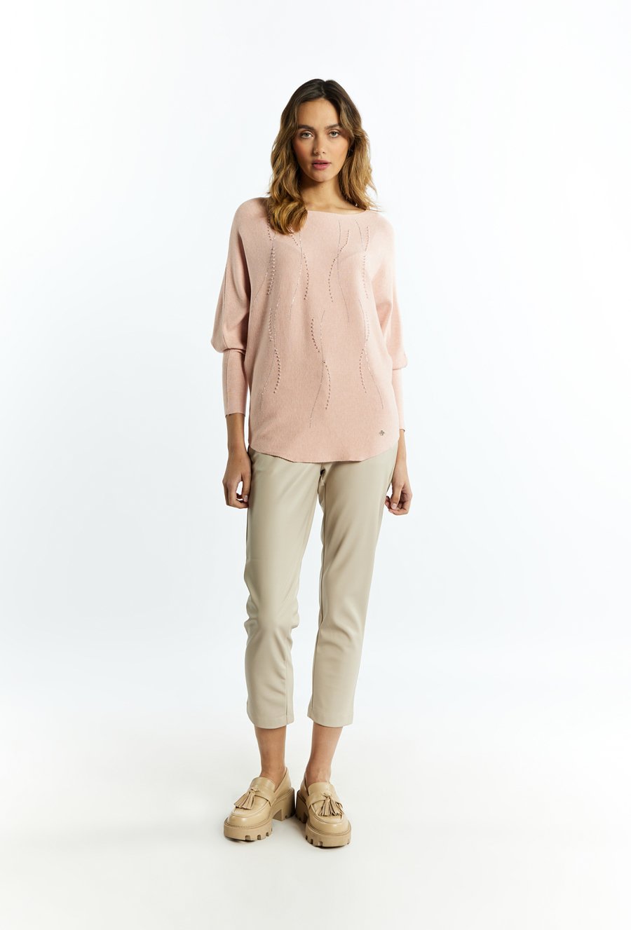 Sweter damski ze zdobieniami