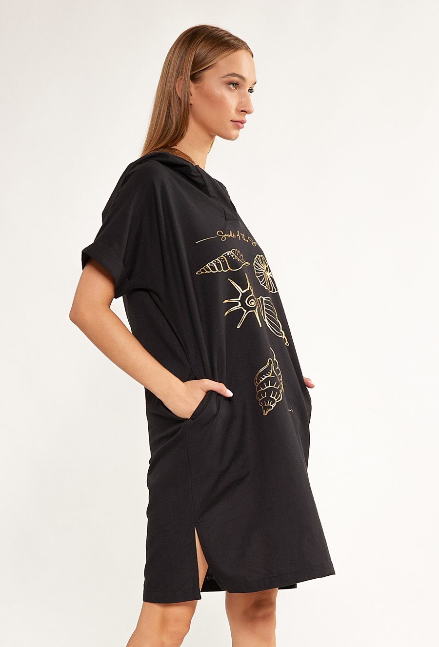 Bawełniana sukienka z kapturem