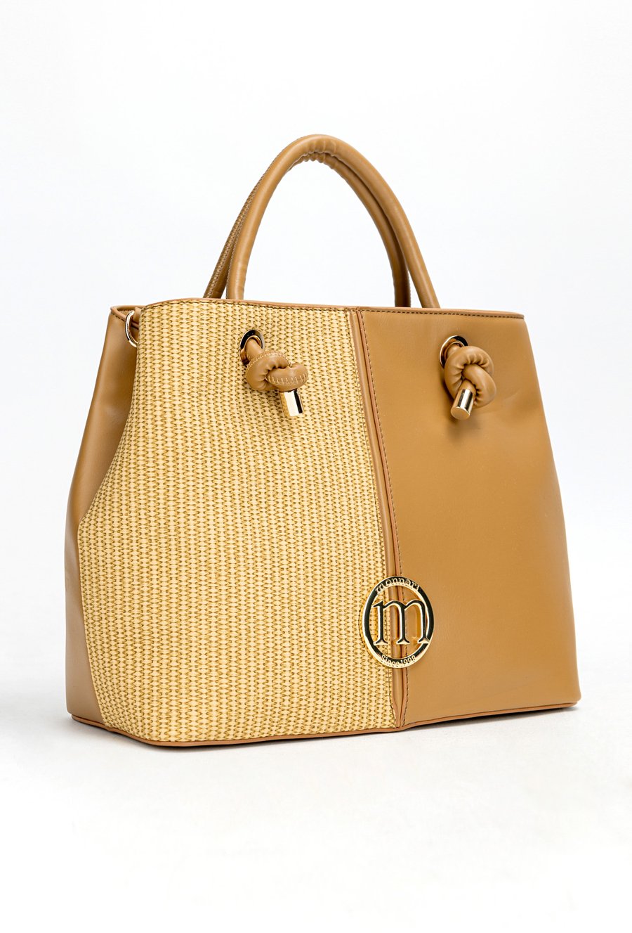 Duża torba damska z łączonych materiał&oacute;w