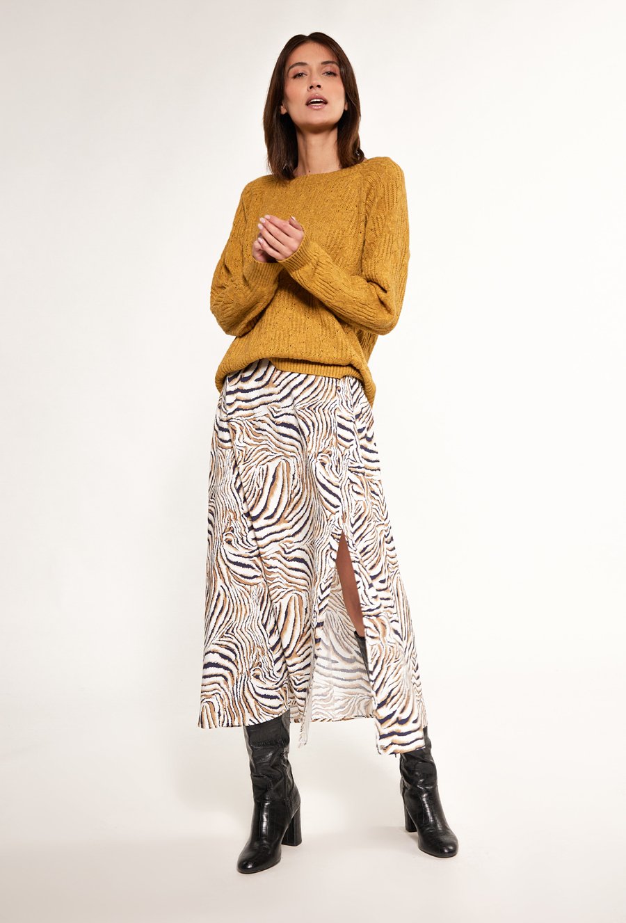 Pleciony sweter damski