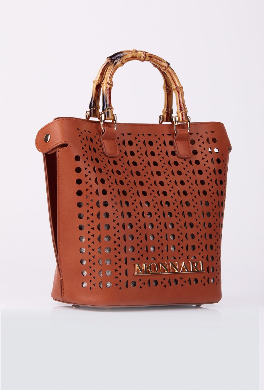 Torebka ażurowa z bambusowymi rączkami