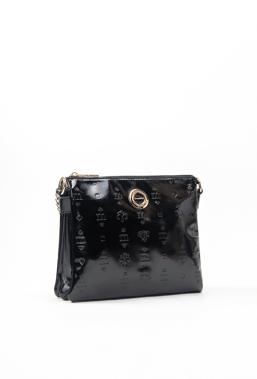 Lakierowa torba damska z wzorem