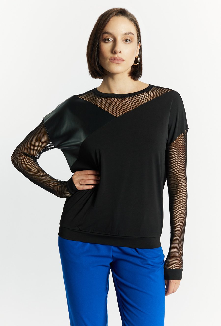 Bluzka z łączonych materiał&oacute;w