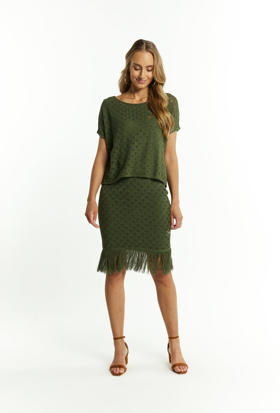 Ażurowy sweter damski