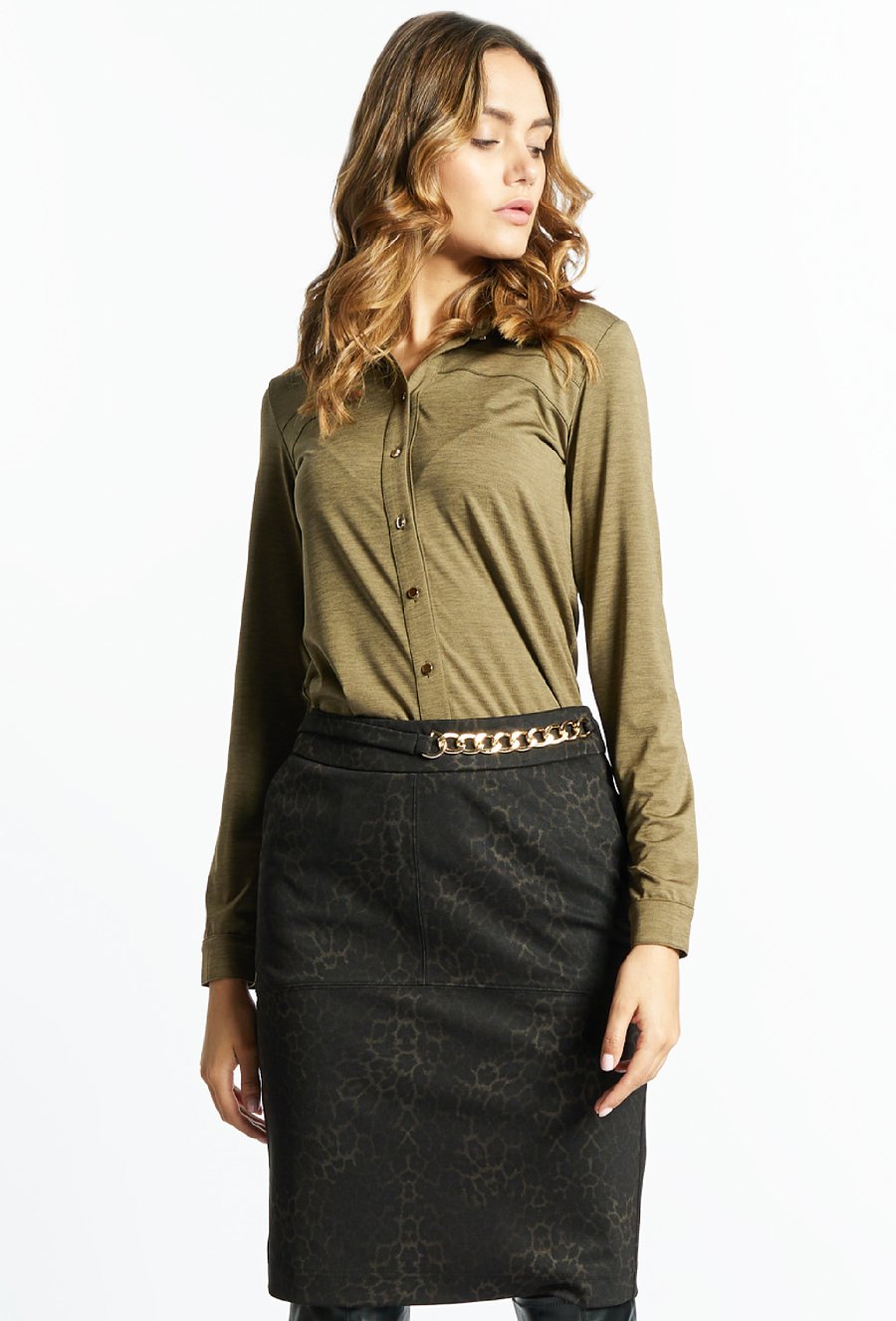 Oł&oacute;wkowa sp&oacute;dnica w zwierzęcy wz&oacute;r