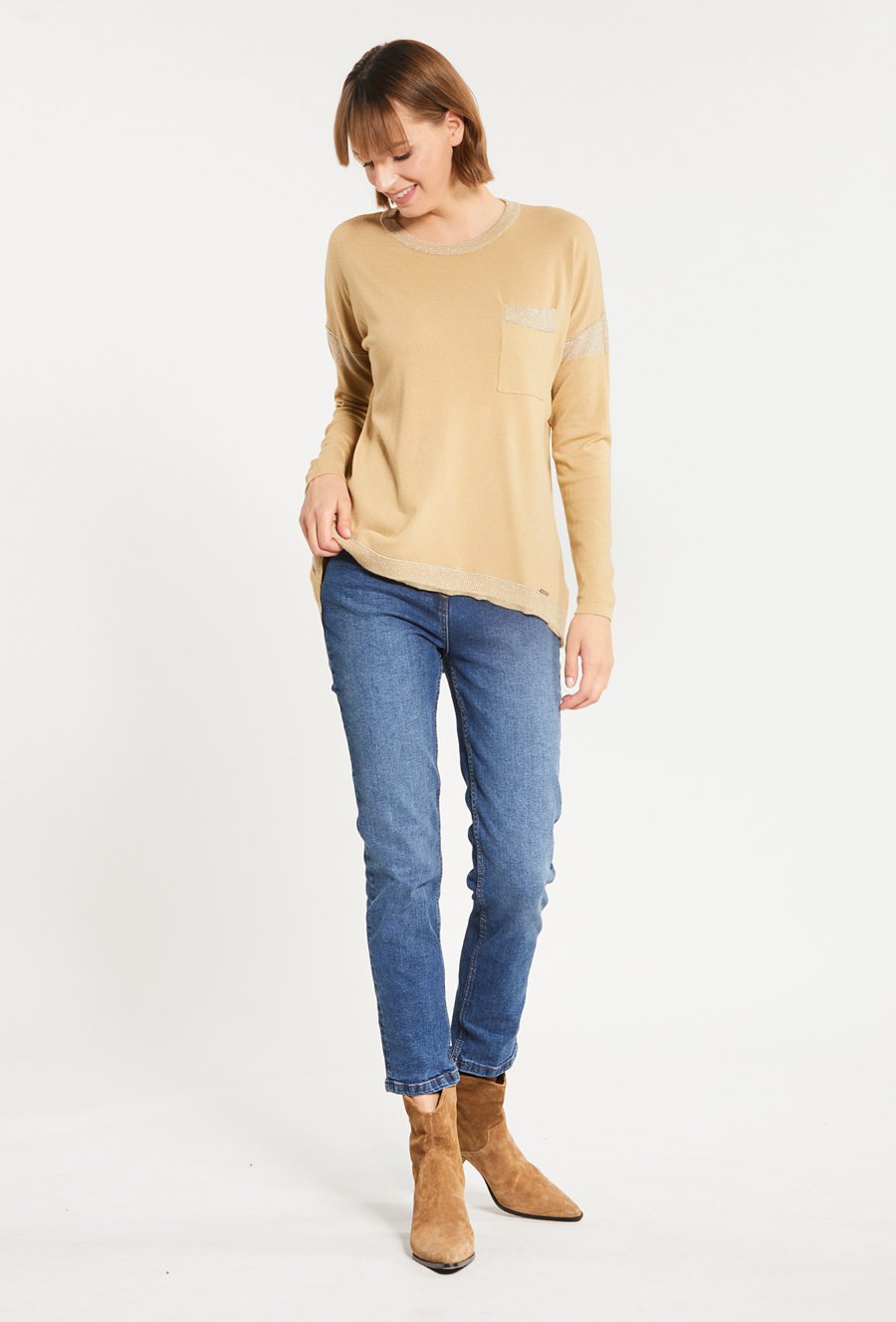 Sweter damski z kieszonką