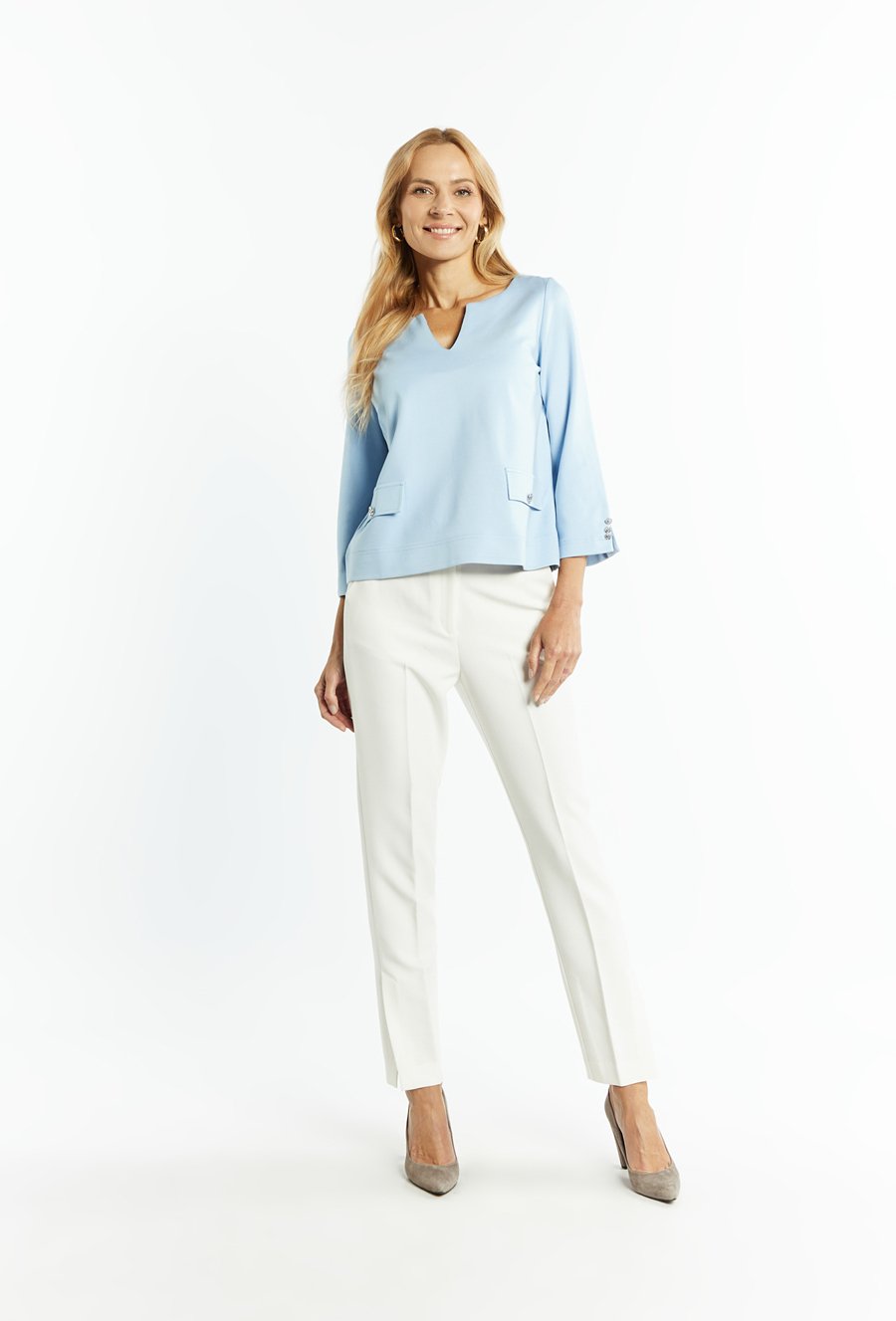 Wiskozowa bluza z rękawami 3/4