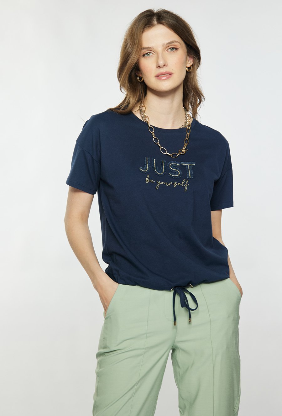 Bawełniany t-shirt z napisem