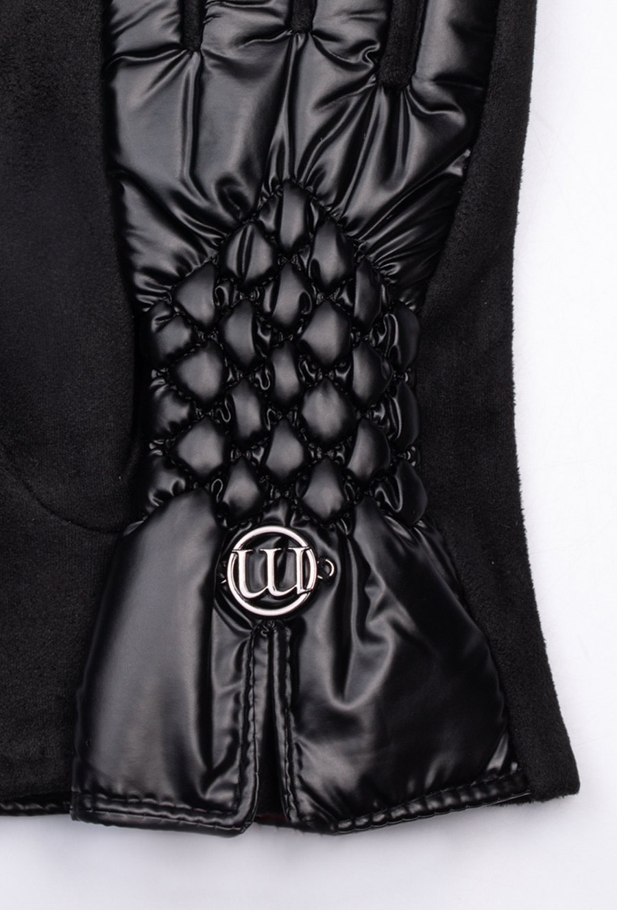 Połyskujące rękawiczki z pikowaniem