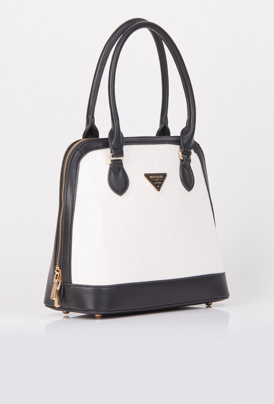 Torebka damska z lakierowanym panelem