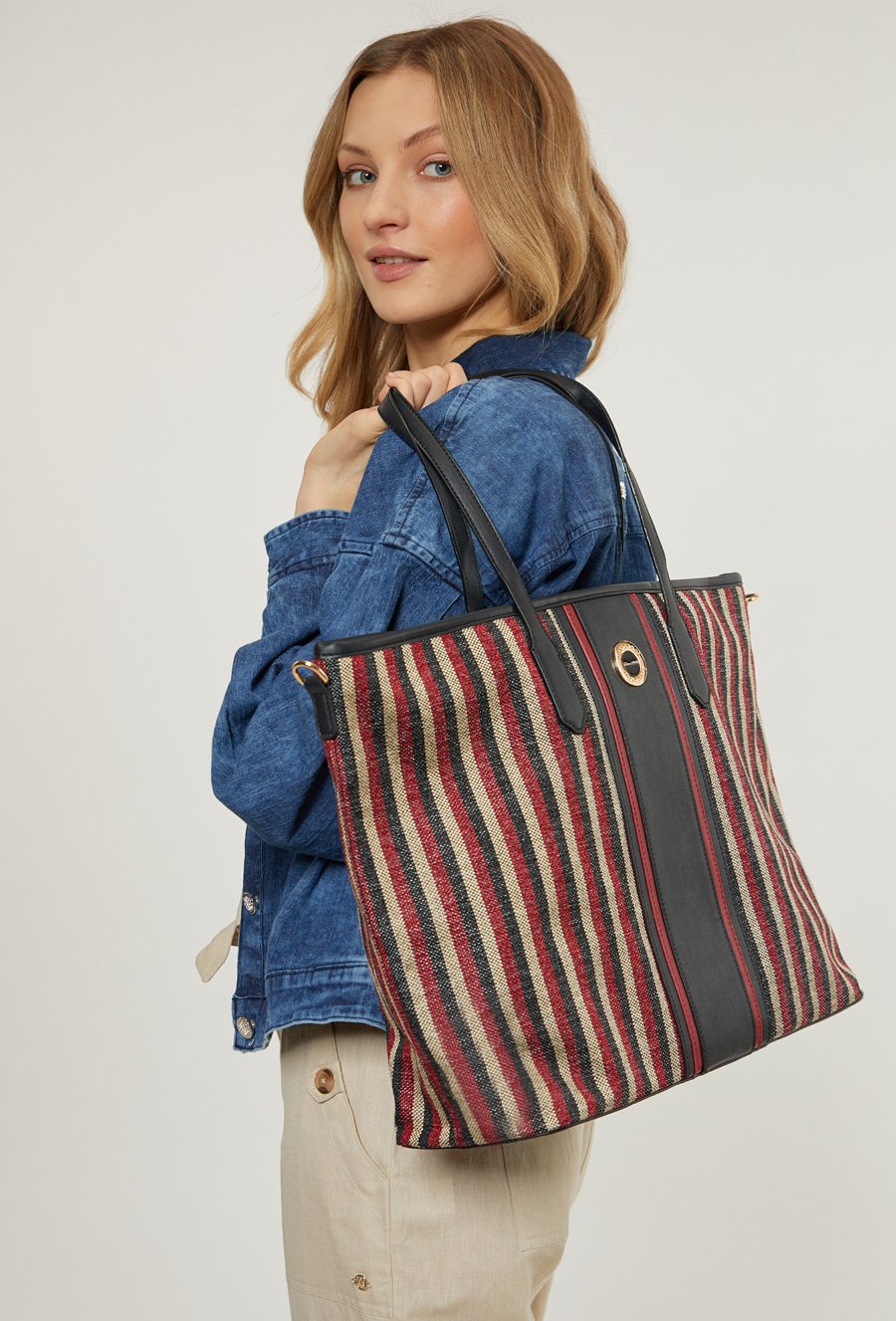 Shopper w kolorowe paski