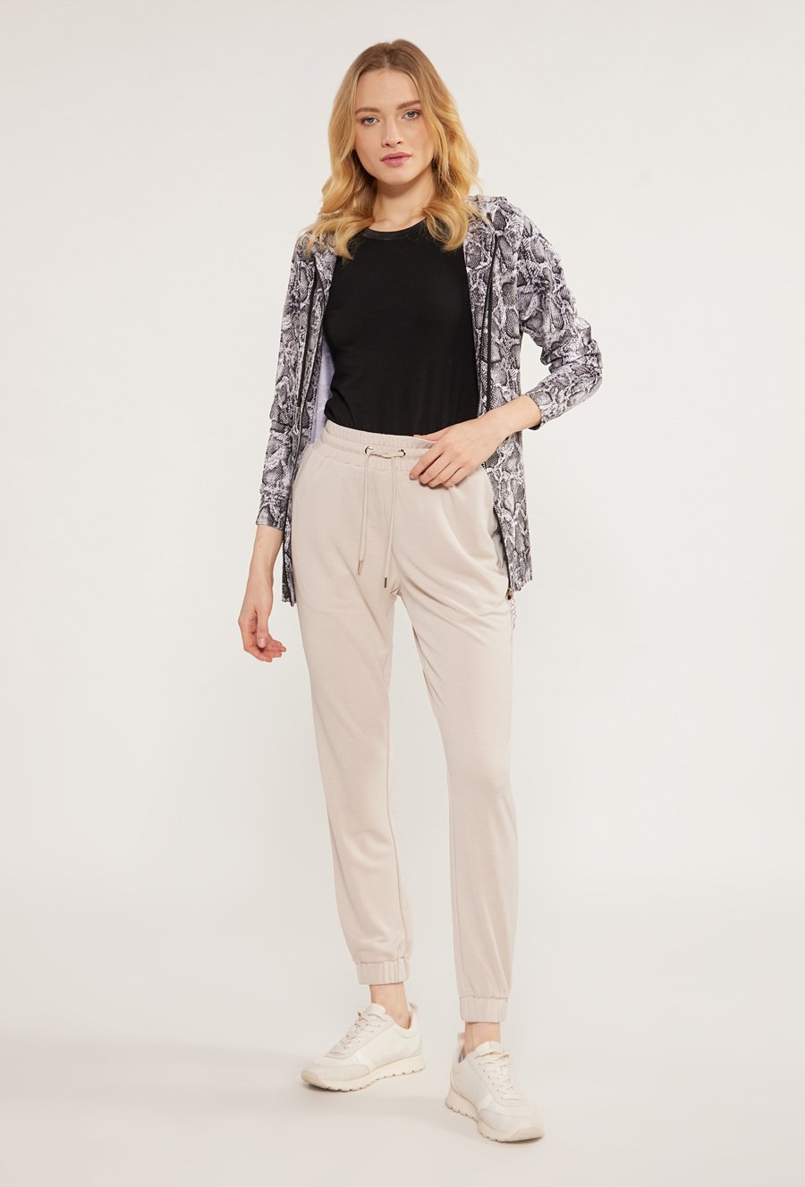 Dzianinowe spodnie z kieszeniami