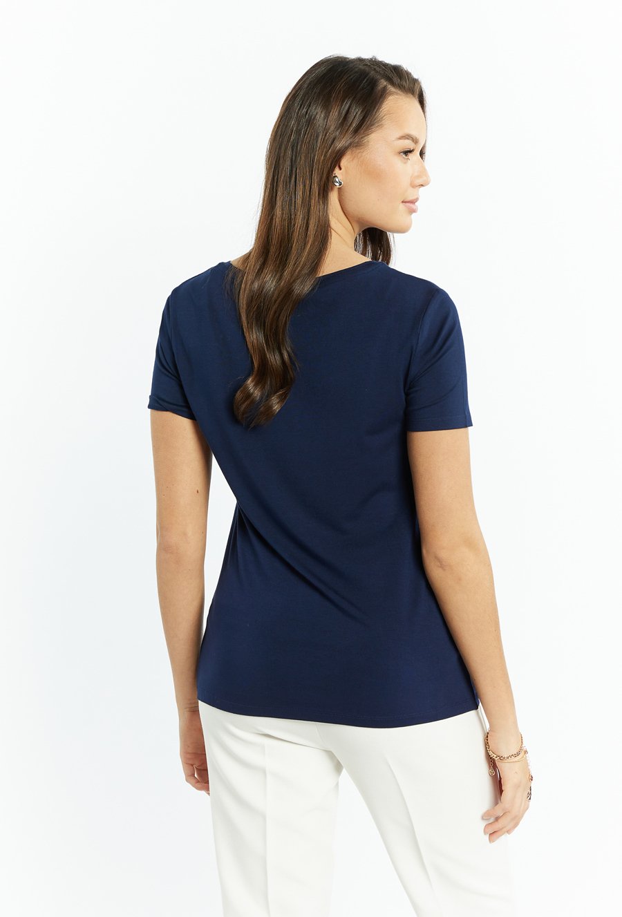 T-shirt dzianinowy z wiskozy